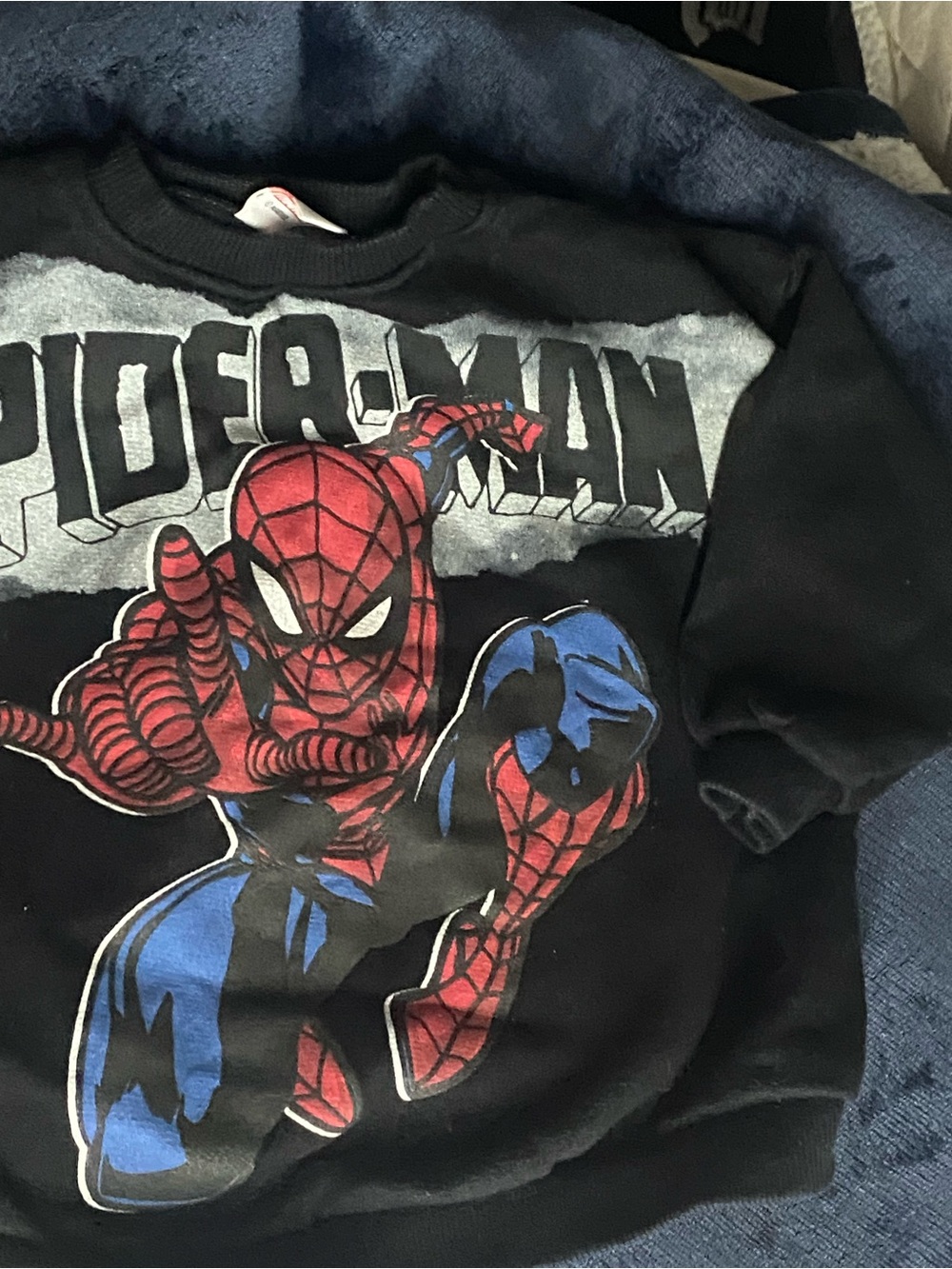 Marvel Black Sweat outfit with Red and Blue Spider-Man Graphic shirt and pants